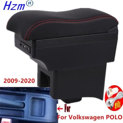 Armrest Box For Volkswagen VW Vento Polo V 2009-2020 Polo Vivo Center Centre Console Storage accessories double raised with USB