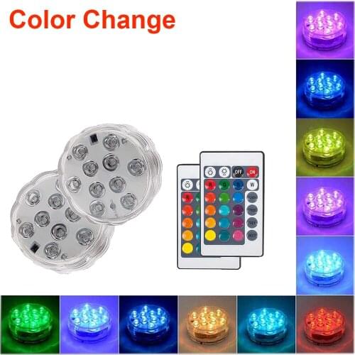 16 Colors Submersible Swimming Pool Underwater Night Lamp Led Light with Suction Cup for Outdoor Pond Fountain Vase Garden