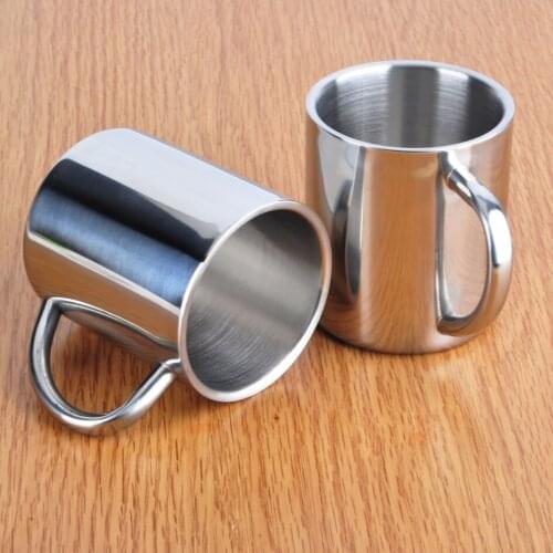 SAMZI stainless steel tea coffee mugs with handles double layer for FOR HOME, OFFICE, CAMPING, HIKING 1 PCS