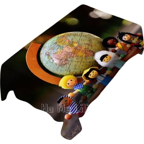 Cute Toy Ornaments Design Tablecloth For Picnic Kitchen Dinner Table Decor