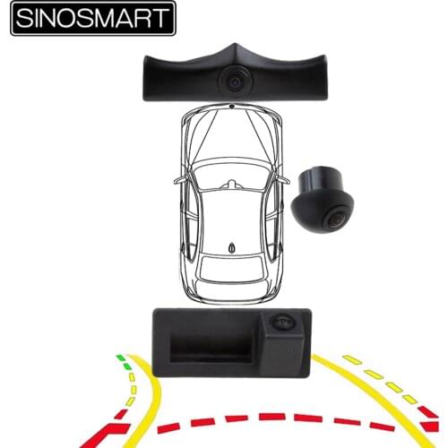 SINOSMART CanBus Reversing Parking Dynamic Trajectory Front Rear Multi-Cameras for Octavia Tiguan Golf Bora POLO Q5 A4 Q3 A5