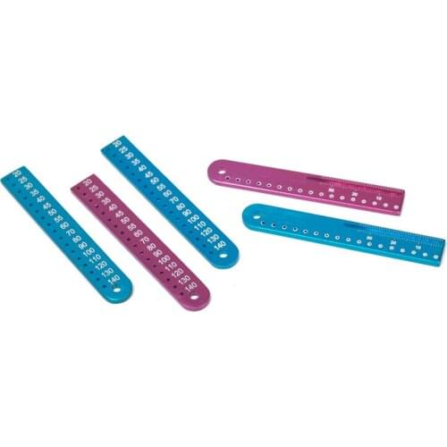 2pcs/set Dental Endodontic Span Measure Scale Gutta Percha Point Ruler (Purple,Blue)