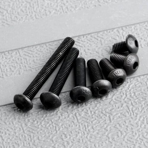 50Pcs Iron Round Head Hex Socket Cap Screws Bolt Tornillos Para Madera Furniture Fasteners M5 *8mm/10mm/12mm/16mm/20mm/30mm/40mm