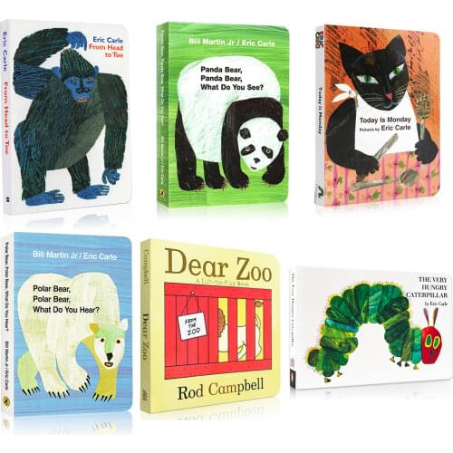 Funny Children English Card Board Book Eric Carle The Very Hungry Caterpillar with Holes Learning Toy Books for Kids