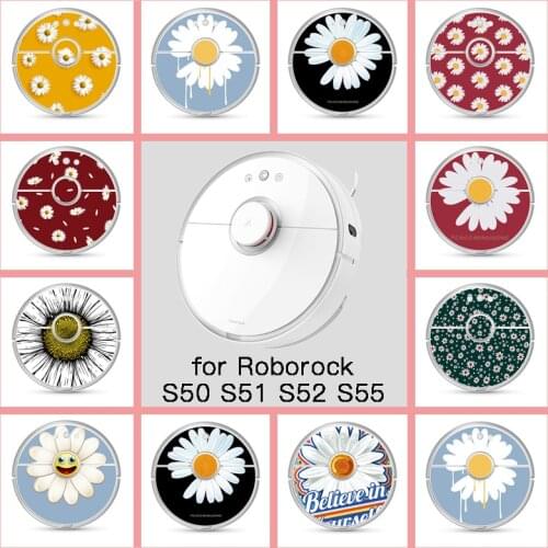 Provide Customized Custom Daisy Sticker for Roborock S50 S51 S52 S55 Robot Robotic Vacuum Cleaner Skin Spare Parts Accessories