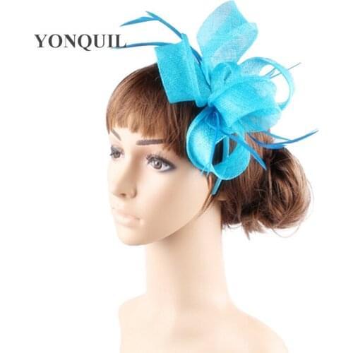 Bride Elegant Fascinating Headdress Headbands Fancy Feather Headwear Elegant Women Show Hair Fascinators Accessories MYQ16003
