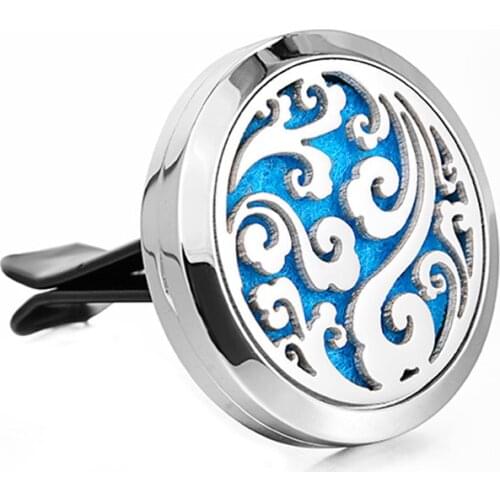 1Pc Wave Shape 316L Stainless Steel Essential Oil Car Clip Diffuser Pendant For Jewelry Fit 23mm Felt Pads