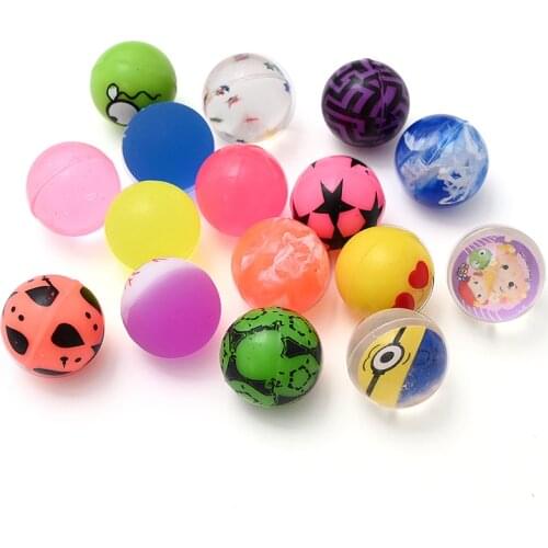 100PCS Funny Toy Balls 25mm Mixed Bouncy Ball Solid Floating Bouncing Child Elastic Rubber Ball Of Bouncy Toy