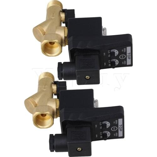2pcs 1/2inch AC110V Electronic Timed Air Compressor Water Drain Valve
