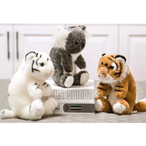 20cm Soft Keychain Plush Koalas Toys Cute Stuffed Small Animal Tiger Lion Leopard Panda Plush Toys for Kids Girl Christmas Gift