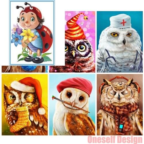 2020 top popular 5d diamond cross stitch owl 5d diamond painting full square owl diy diamond embroidery sale 5d diamond art kit