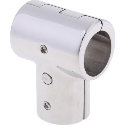 316 Stainless Steel 90 Degree Boat Deck Handrail Rail Tee Fitting 3 Way Elbow Split for 1-inch Tube