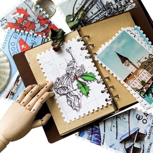 4packs/lot Vintage Stamp Greeting Card postcard Bookmark greeting card Gift Card Set Message Cardwholesale