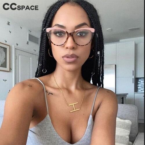 48274 Metal Spring Leg Cat Eye Glasses Frame Anti-Blue Light Trend Womens Optical Fashion Computer Glasses