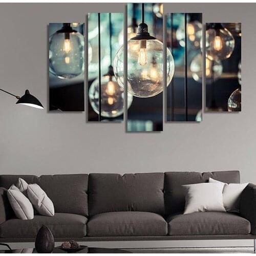 5 Pieces Wall Art Canvas Painting Decorative Lamp Poster Abstract Home Decoration Modern Pictures For Kids Room Frame