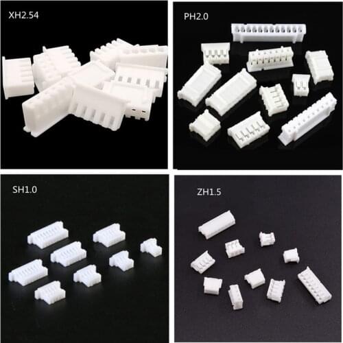 50pcs 1.0mm 1.25mm 1.5mm 2.0mm 2.54mm SH JST PH XH Housing Shell Connector 2/3/4/5/6/7/8/9/10P 1.0 1.25 2.0 2.54 Plastic Plugs