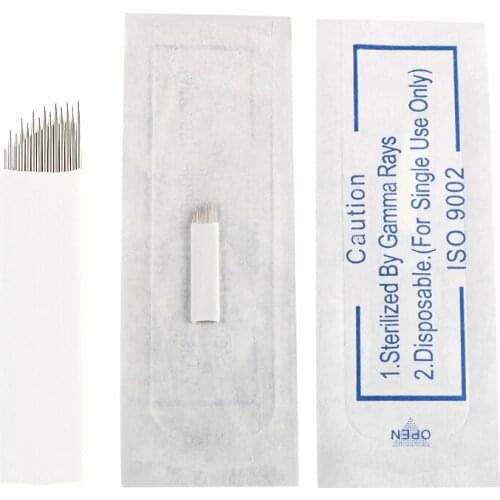 50 PCS 14Pin Microblading Needles Blade Eyebrow Permanent Makeup Manual For Tattoo Pen Machine microblading needles