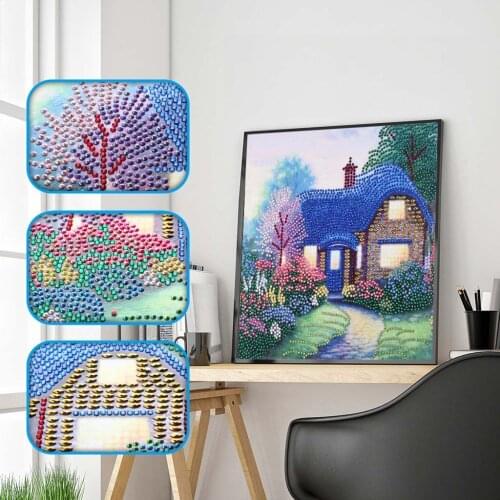 Diamond Embroidery Landscape House 5D Diamond Painting Crystal Cross Stitch Special Shaped Diamond Art Craft by Number Kits