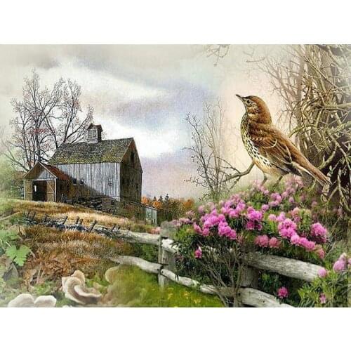 DIY Diamond Painting flower Cross Stitch kits Full round diamond Mosaic bird pattern Diamond Embroidery Icons home Decorative