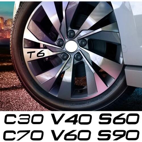 4PCS Car Wheel Rim Sticker For Volvo R V40 V50 V60 V70 V90 XC30 XC40 XC60 XC70 XC90 c40 c50 c70 s40 s60 s70 s80 car Accessories