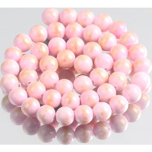 Light Pink Lapis Lazuli Jades Stone Beads Round Loose Spacer Beads For Jewelry Making DIY Bracelet Accessories 4/6/8/10/12mm 15