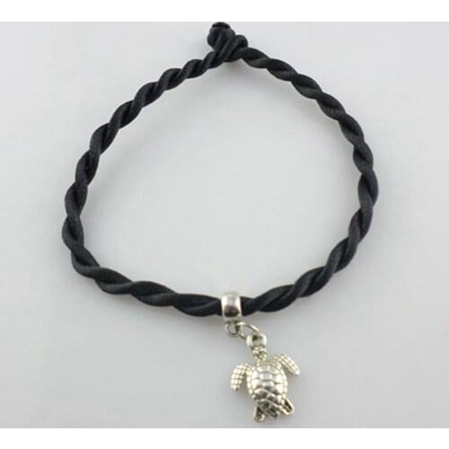 Wholesale 100pcs Sea Turtle Charms Bracelets Red Cord String Lucky Bracelet Bangle Women Men Friendship Gift