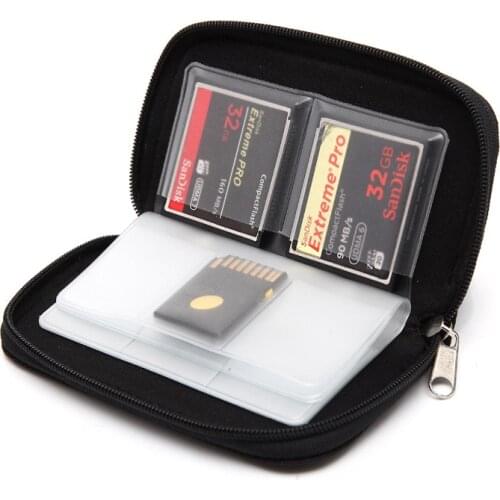 Memory Card Case Fits up to 44x SD, SDHC, Micro SD, Mini SD and 4x CF - Holder with 22 Slots 8 Pages For Storage and Travel