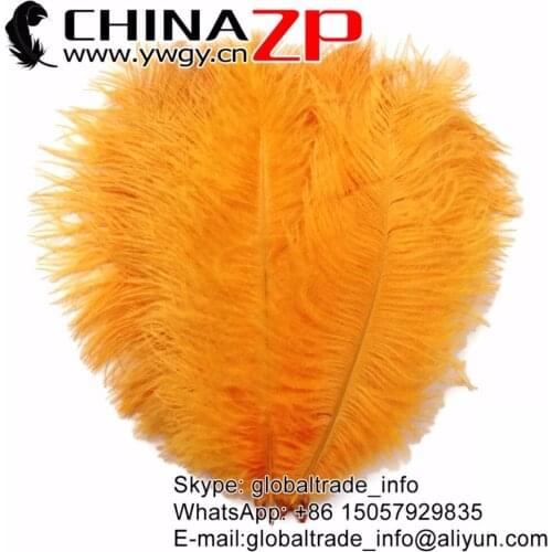 CHINAZP Factory 500pcs/lot 35-40cm(14-16inch) Cheap Wholesale Dyed Gold Ostrich Plumage Feathers