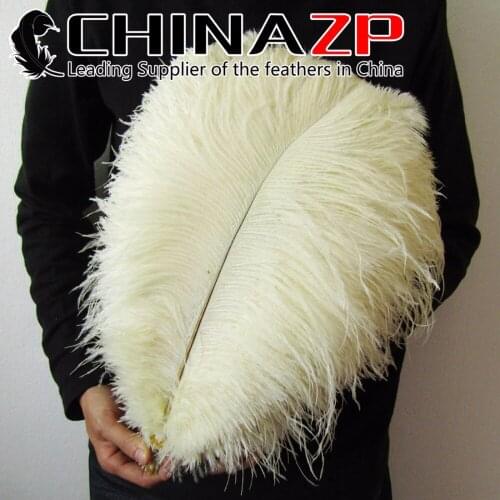 CHINAZP Factory Size 40~45cm(16~18inch) 50pcs/lot Exporting Good Quality Dyed Cream Ostrich Feathers