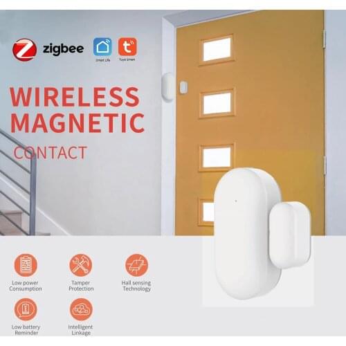 Tuya ZigBee Door Sensor Intelligent Linkage Security Alarm Door Sensor Window Detector Support Tuya Smart Life
