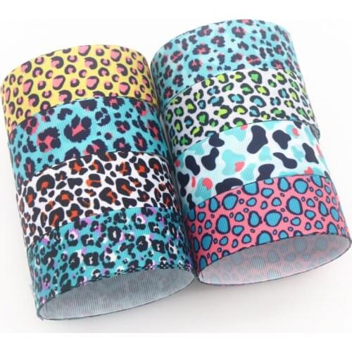 DHK 7/8''10yards leopard Printed Grosgrain Ribbon Accessory Hairbow Headwear Decoration DIY Wholesale OEM B2017