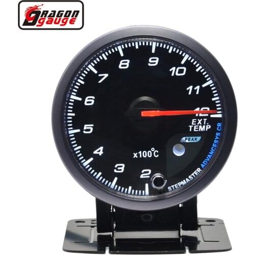 Dragon 60mm Self-Test Function Stepper Motor Auto Car Ext Temp Meter Exhaust Gas Temperature Gauge Free Shipping