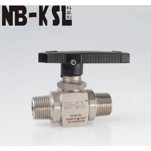 Free ship NB-KSL two 2 way Male thread Ball valve 1/8" 1/4" 3/8" 1/2" 3/4" stainless steel 316 high pressure ball valve