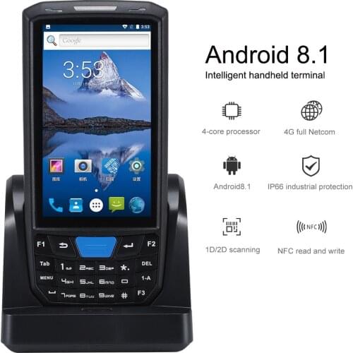 PDA Android Handheld Terminal Honeywell Barcode Scanner 1D Laser 2D QR Portable Data Collector Device With WIFI 4G NFC Cradle