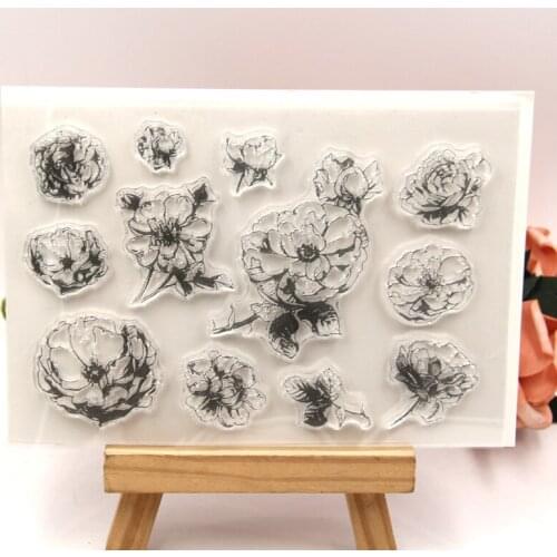 KLJUYP Flowers Clear Stamps Scrapbook Paper Craft Clear stamp scrapbooking