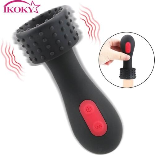 IKOKY Penis Vibrator Male Masturbators Vaginal Cup 9 Speed Sex Toy for Men Glans Stimulator Glans Massager Delay Lasting Trainer