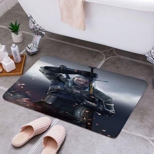 Geralt Sword 3D Print Doormats Rectangle Non-Slip DoorMat Bedroom Kitchen Entrance Print Door rugs Dropshipping