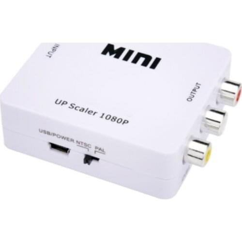 Mini HD Video Converter HDMI-compatible to RCA AV/CVSB L/R Video 1080P HDMI-compatible AV Support NTSC PAL Output Scaler Adapter