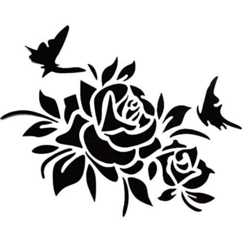 15*11.9cm Fashion personality classic charming beautiful flower style modern applique hot car sticker auto accessories