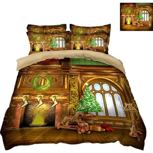 Fashion Christmas 3D bedding Set decorate for bed Duvet Cover set twin full queen king size bed set printed sheet bed