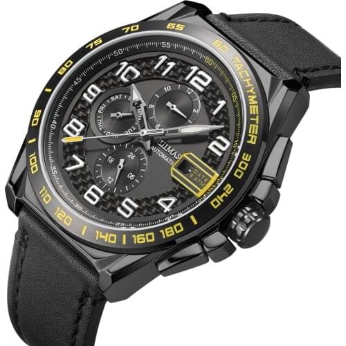 RUIMAS 2019 Men Fashion Sport Watch Automatic Mechanical Genuine Leather Strap Casual Business Watches Male Clock Wristwatches