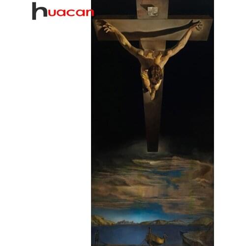 Huacan Diamond Painting Kit Jesus Cross Full Square/round Diamond Embroidery Mosaic Christian Religion Home Decor
