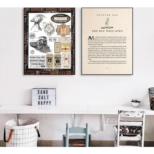 Harry Book Passage Rowling Quote Art Prints Vintage Poster Magic Word Classic Canvas Painting Wall Pictures Boys Room Home Decor