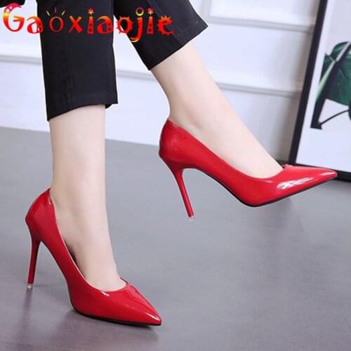 Gaoxiaojie 2021 New Woman Pumps Fashion Pointed Toe Office Stiletto Sexy Solid Color Elegant Dress Party High Heel Shoes 7 Color