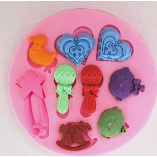 New mini Baby shower F0489 Fondant Mold Silicone Sugar mold Craft Molds gumpaste flowers Cake Decorating