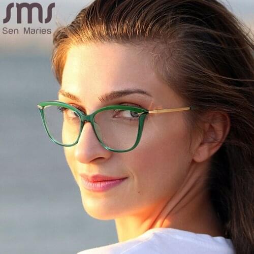 Cat Eye Anti Blue Light Blocking Optical Eyebrow Glasses Frames Men Women TR90 Spring Leg Fashion Computer Eyeglasses Shades