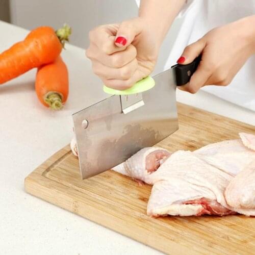Portable Kitchen Knife Cap Stainless Steel Color Random Chopping Booster Knife Holder For Meat Cleaver Cooking Accessories