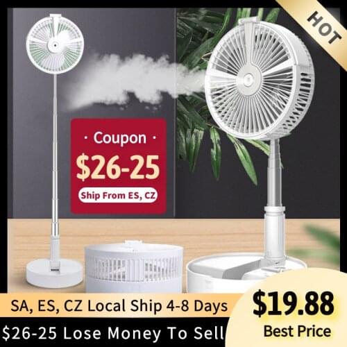 Portable Folding Hydrating Fans Wireless Rechargeable Table Fan Home Office Outdoor Use Electric Fan Long Use Time