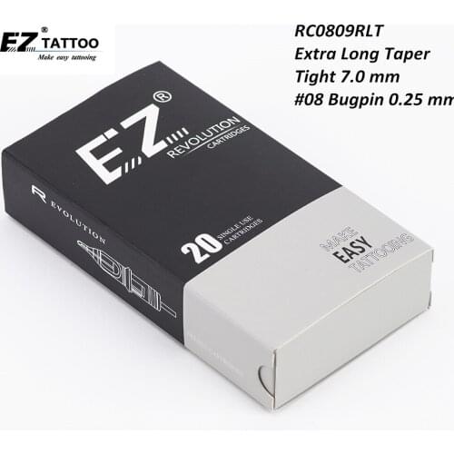 RC0809RLT EZ Revolution Tattoo Cartridge Needles #08 Bugpin Round Liner Needles for Tattoo & Permanent Makeup Rotary Machines