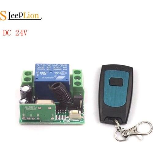 Sleeplion Universal Motor Lamp Light Power ON OFF DC 24V 1CH Wireless RF Remote Control Relay Switch Transceiver+Receiver 24V